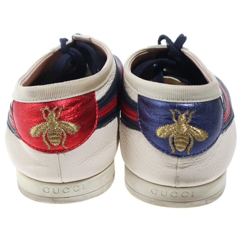 GUCCI(グッチ) FALECER シェリーライン レザー ローカットシューズ スニーカー ホワイト/ネイビー