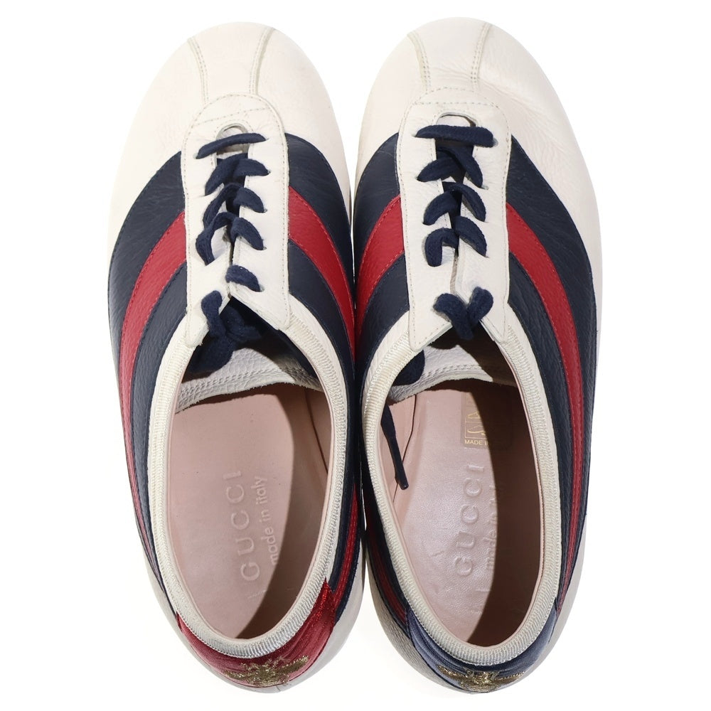 GUCCI(グッチ) FALECER シェリーライン レザー ローカットシューズ スニーカー ホワイト/ネイビー