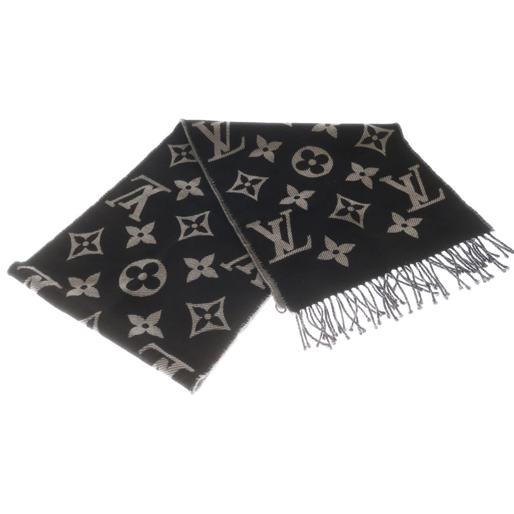 LOUIS VUITTON(ルイヴィトン) LV エッセンシャル フリンジマフラー ブラック ノワール ウール M77853