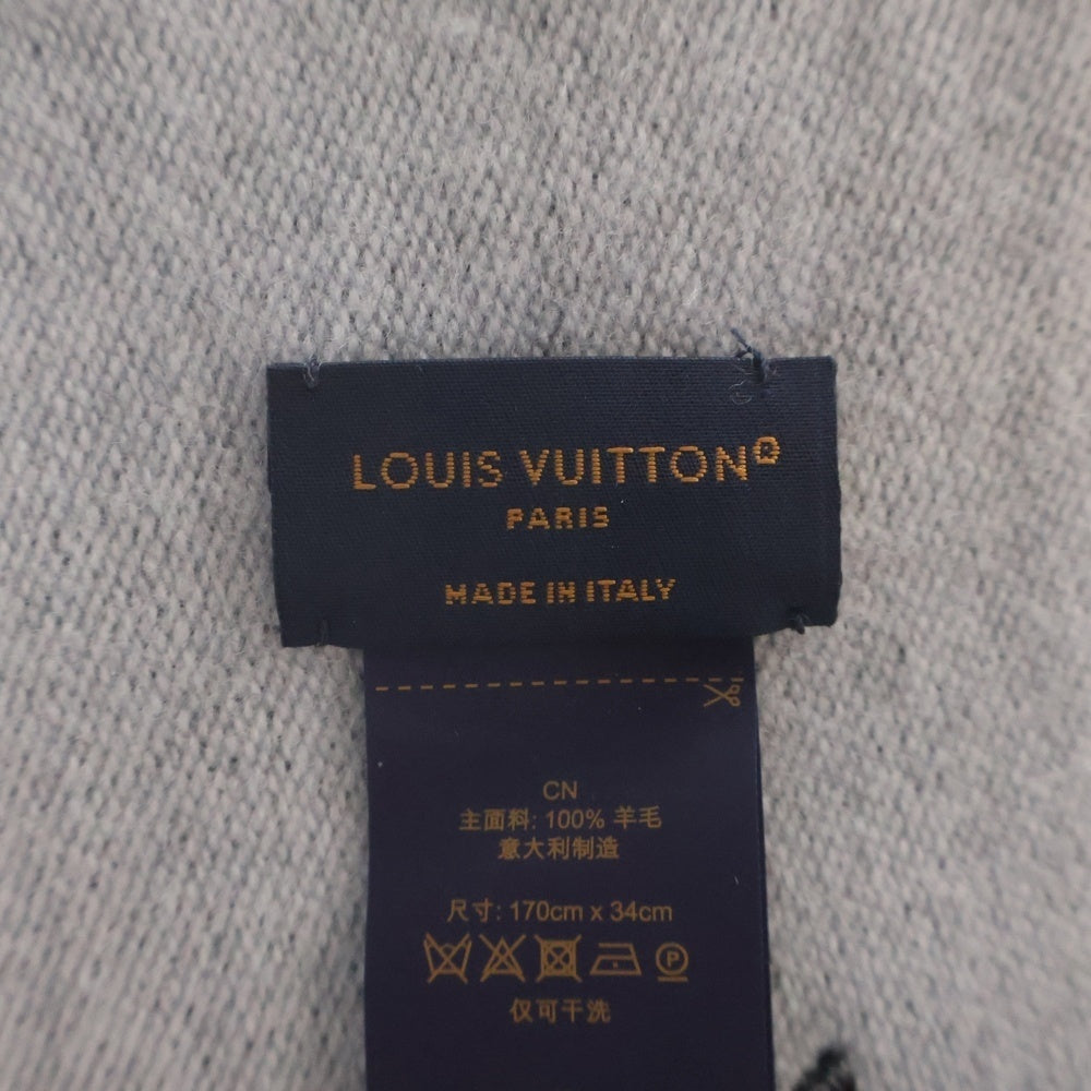 LOUIS VUITTON(ルイヴィトン) LV エッセンシャル フリンジマフラー ブラック ノワール ウール M77853
