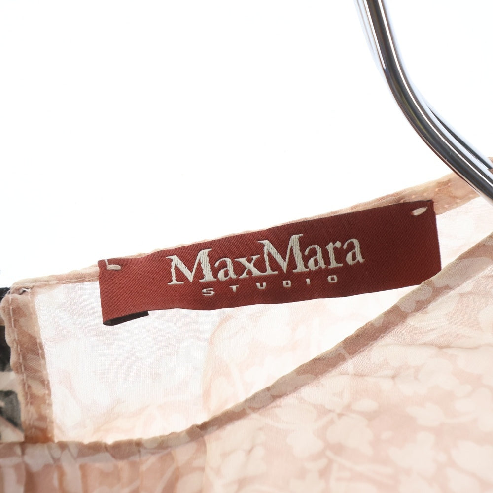 Max Mara(マックスマーラ) 総柄プリント スカーフ付き ノースリーブ カットソー ピンク/ブラック レディース