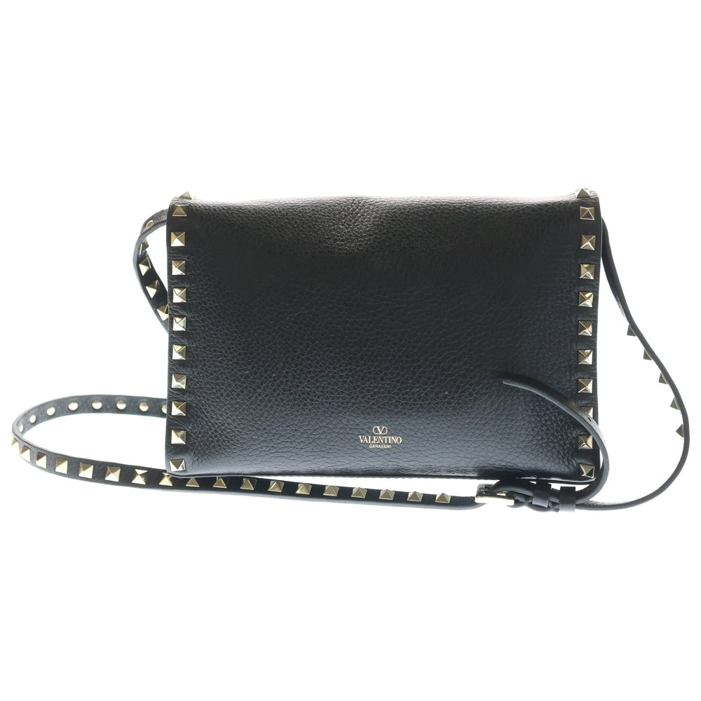 VALENTINO(ヴァレンティノ) ガラヴァーニ スタッズ ショルダーバッグ ブラック レザー ゴールド金具 レディース