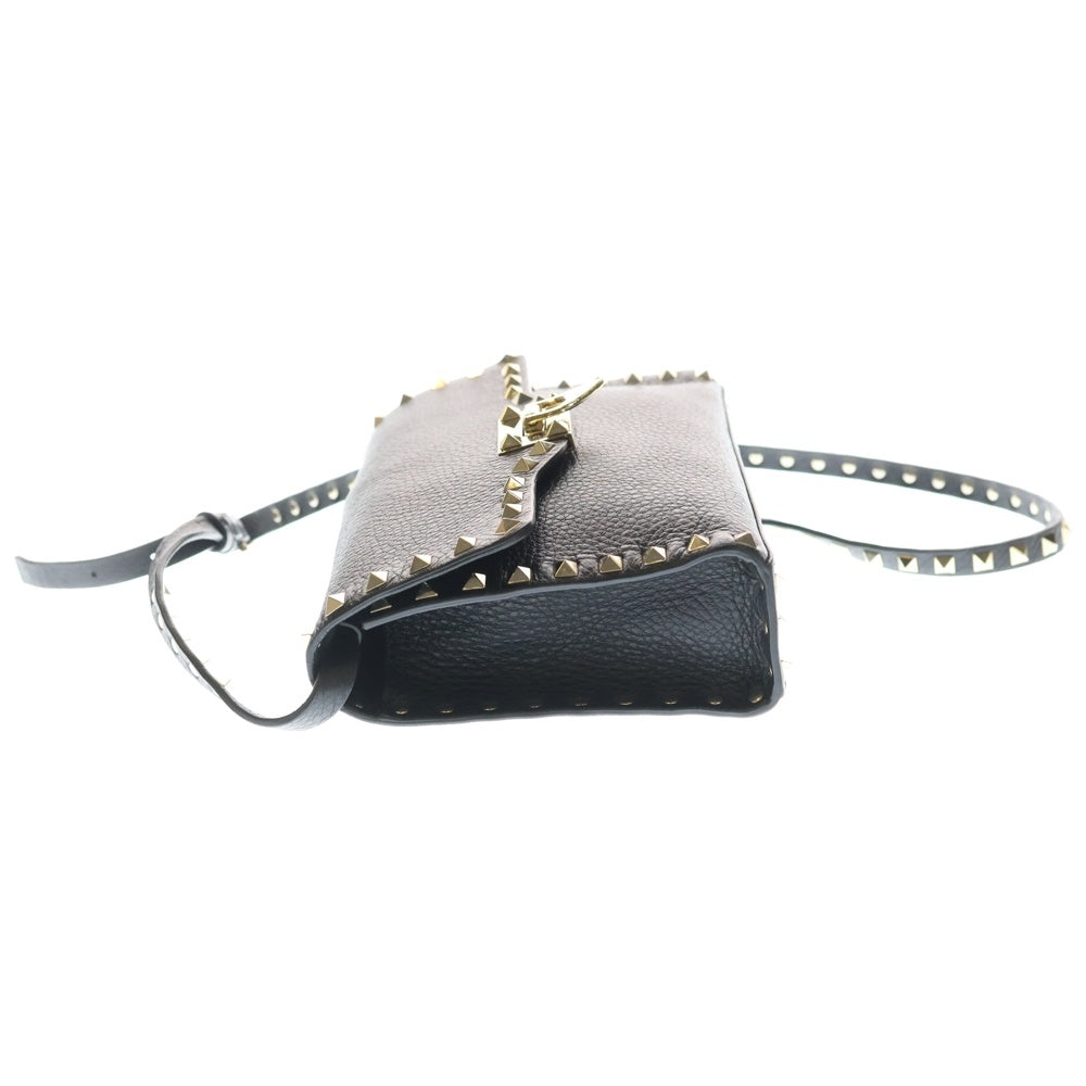 VALENTINO(ヴァレンティノ) ガラヴァーニ スタッズ ショルダーバッグ ブラック レザー ゴールド金具 レディース