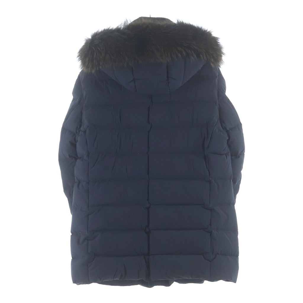 MOORER(ムーレー) MORESCO-KN モレスコ ファーフーデッド ダウン ロングジャケット コート ネイビー