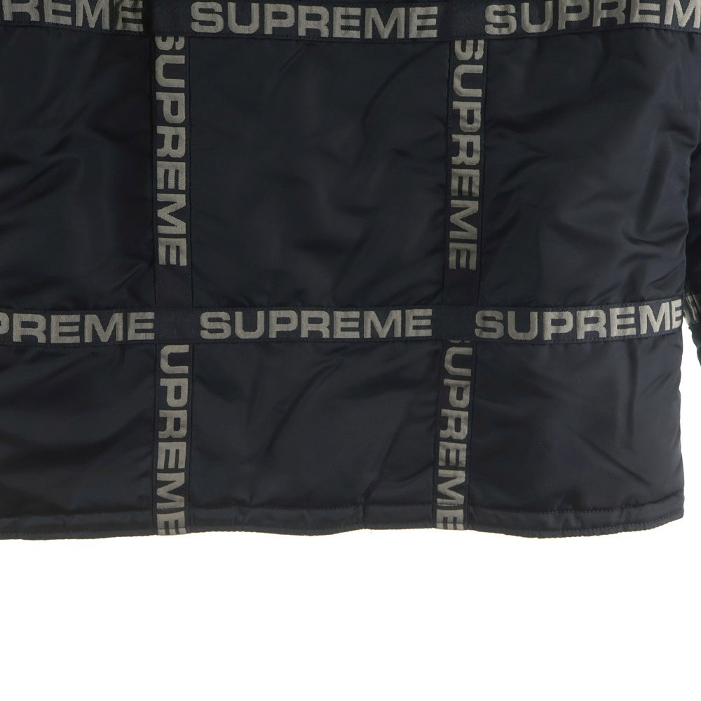SUPREME(シュプリーム) 18AW Logo Tape N-3B Parka ロゴテープ パーカー ファー フーデッド フライトジャケット ブラック