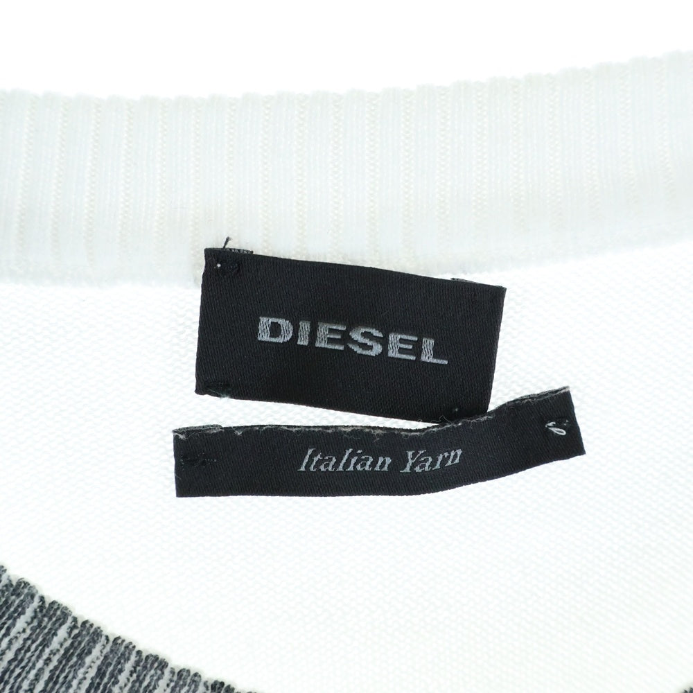 DIESEL(ディーゼル) K-LARENCE プリント クルーネック プルオーバー ニット セーター グレー