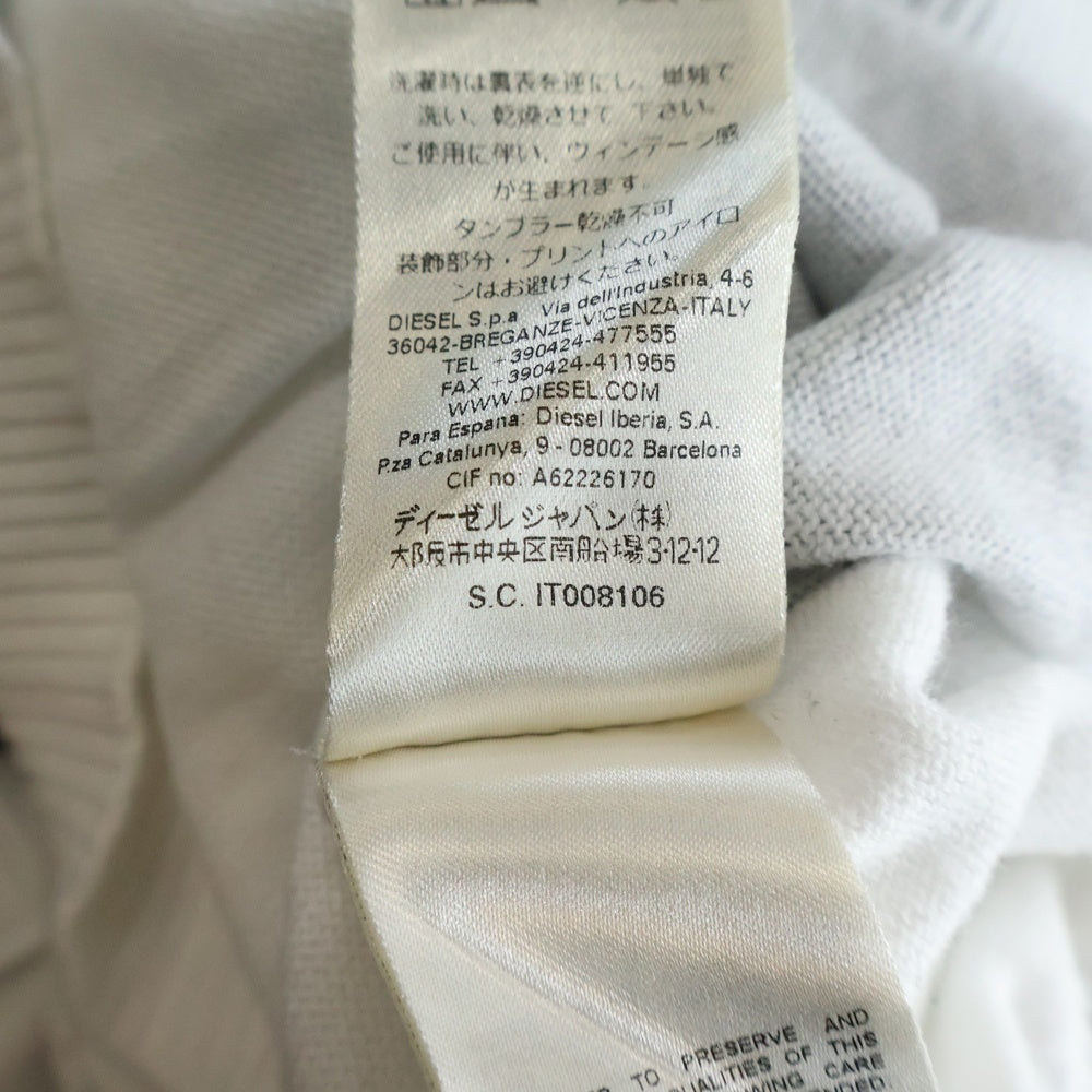 DIESEL(ディーゼル) K-LARENCE プリント クルーネック プルオーバー ニット セーター グレー