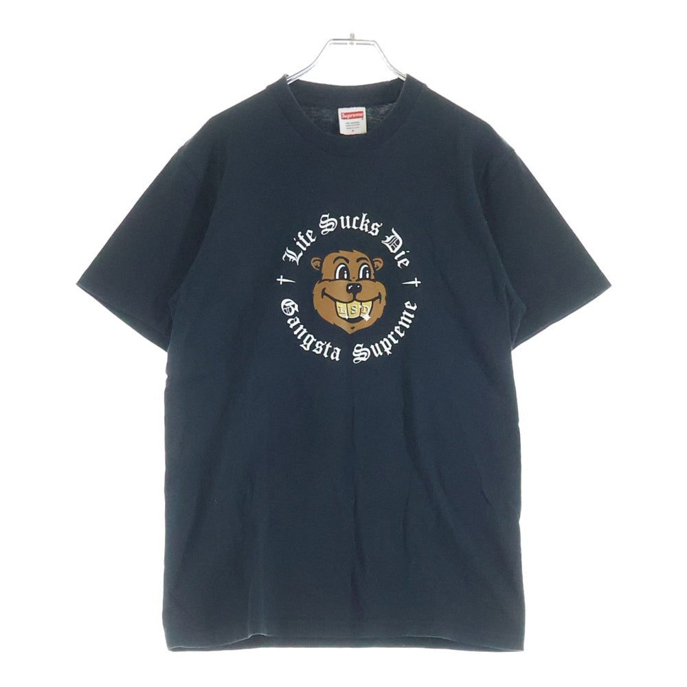 SUPREME(シュプリーム) 18AW Life Sucks Die Tee プリント クルーネック 半袖Tシャツ カットソー ブラック