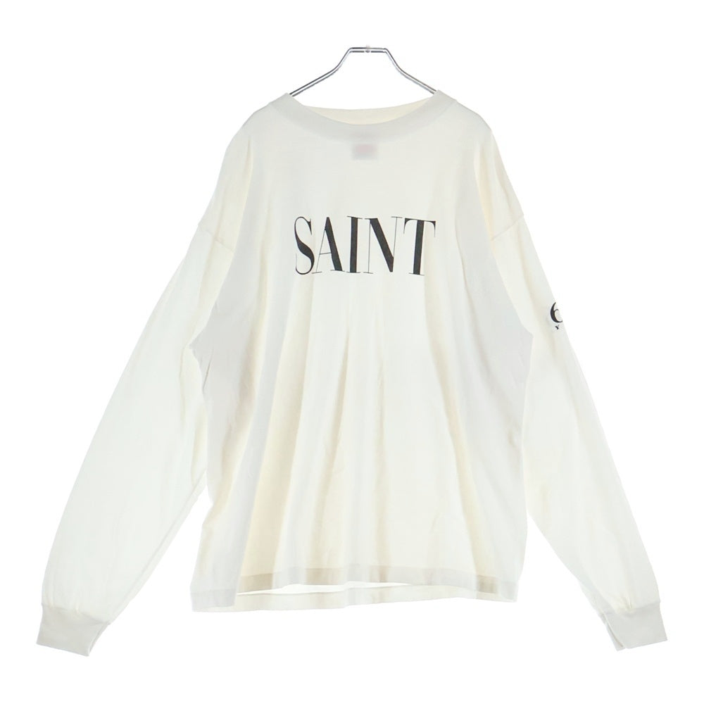 SAINT MICHAEL(セントマイケル) SAINT LOGO LS Tee ロゴプリント クルーネック 半袖Tシャツ ホワイト SM-HR3-0000-035