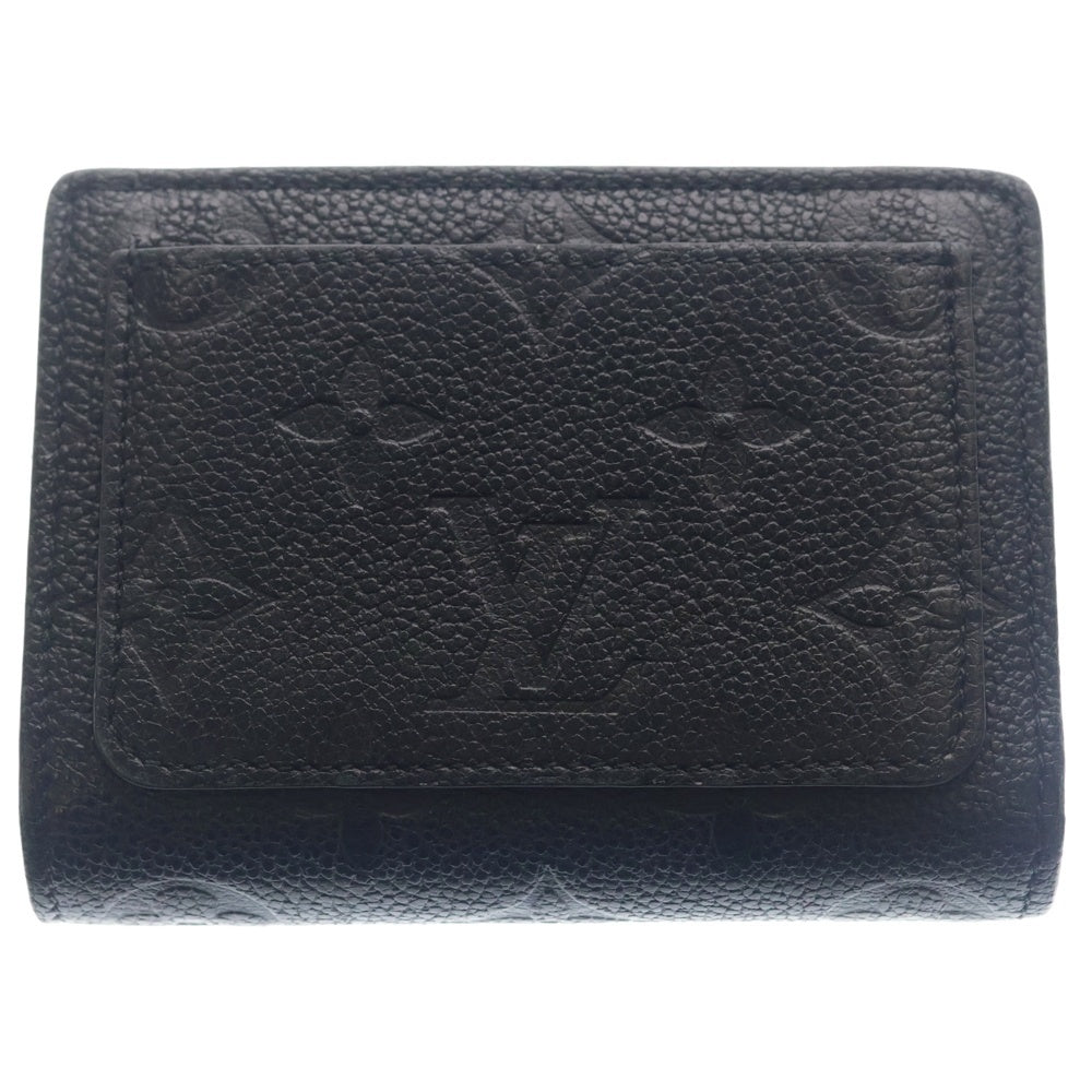 LOUIS VUITTON(ルイヴィトン) モノグラムアンプラント ポルトフォイユ・クレア コンパクトウォレット 二つ折り財布 ブラック ノワール レザー M80151 ゴールド金具