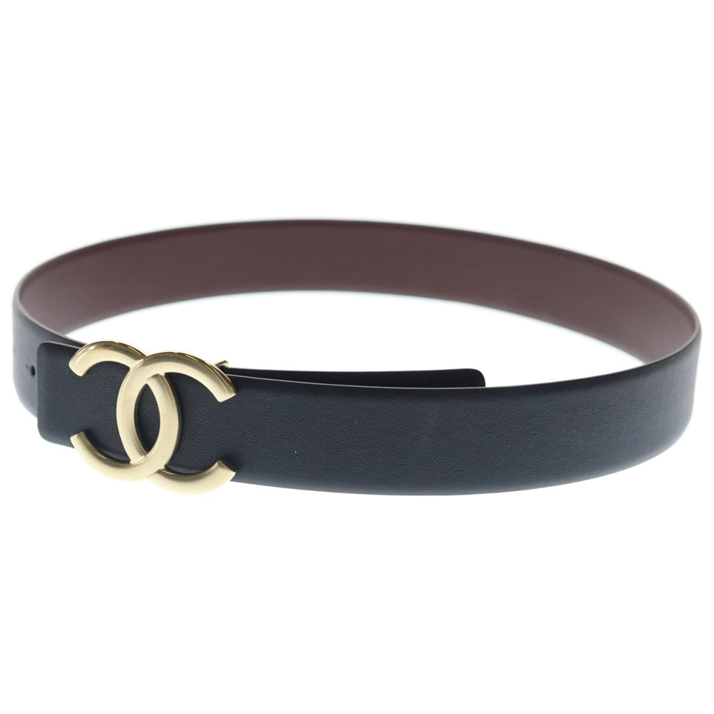 CHANEL(シャネル) ココマーク レザー ベルト ブラック ゴールド金具