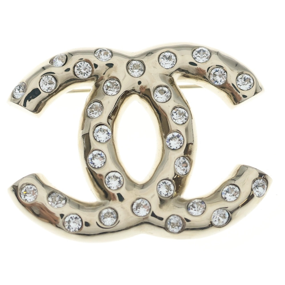 CHANEL(シャネル) ココマーク ロゴ ラインストーン ピンバッジ ピンブローチ シルバー