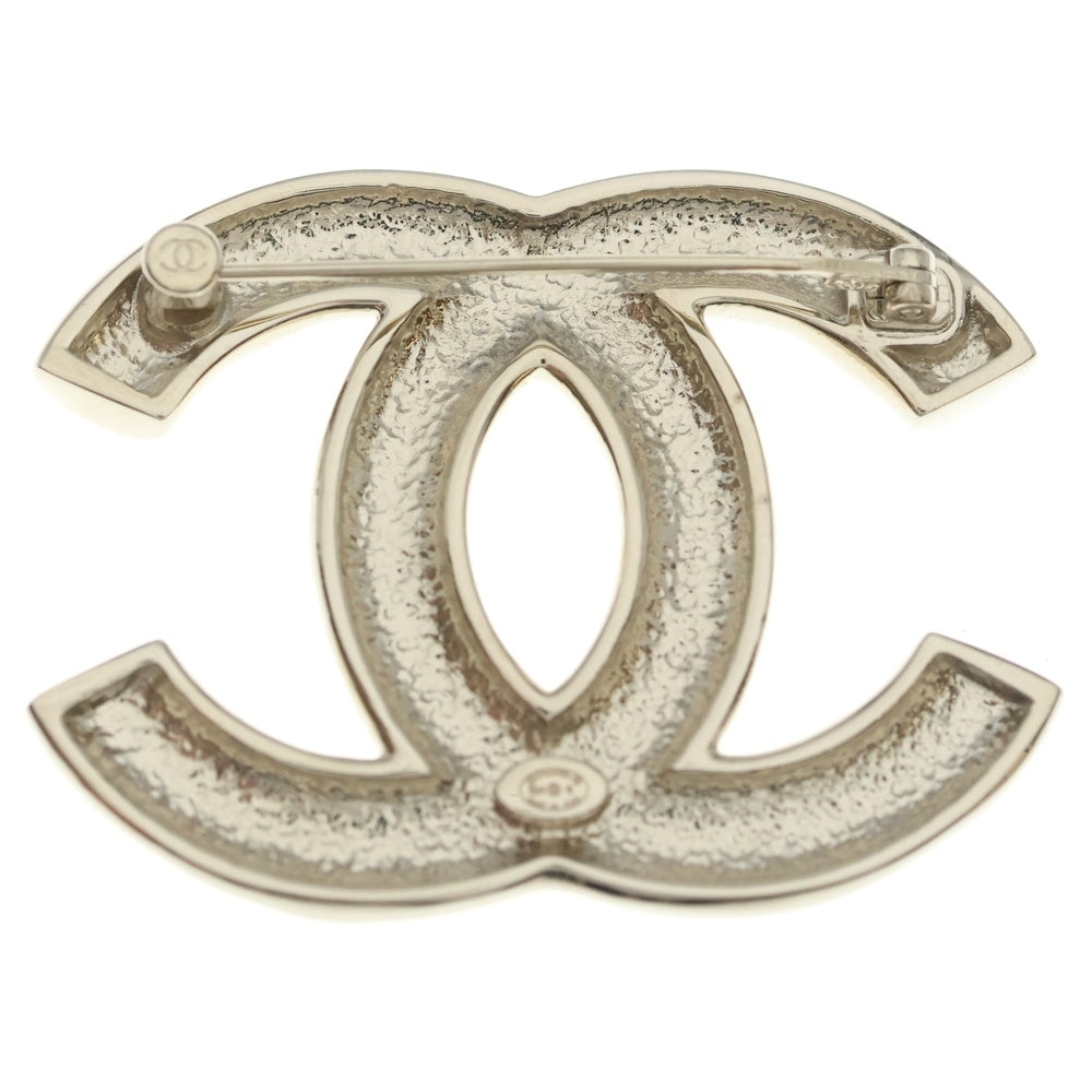CHANEL(シャネル) ココマーク ロゴ ラインストーン ピンバッジ ピンブローチ シルバー