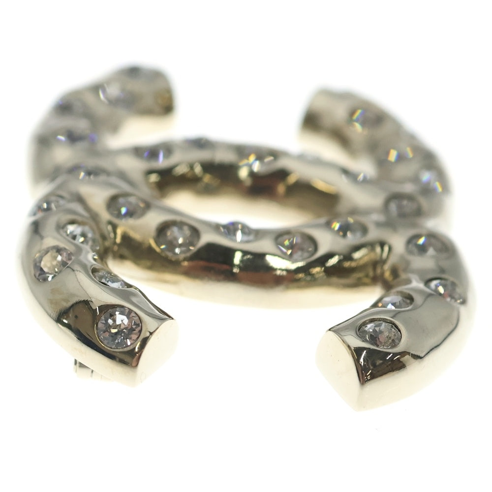 CHANEL(シャネル) ココマーク ロゴ ラインストーン ピンバッジ ピンブローチ シルバー