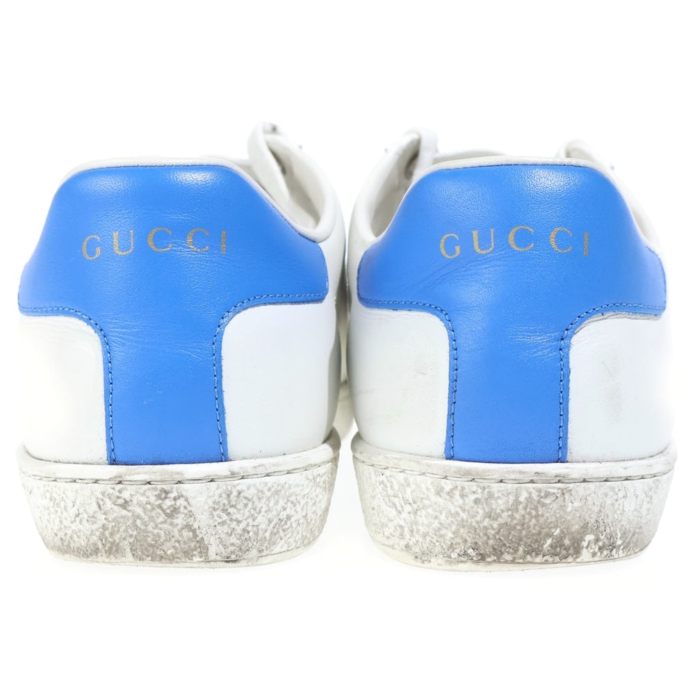 GUCCI(グッチ) ×Disney Ace ディズニー エース ヒューイ デューイ ルーイ プリント レザー ローカットシューズ スニーカー ホワイト/ライトブルー 649400 レディース