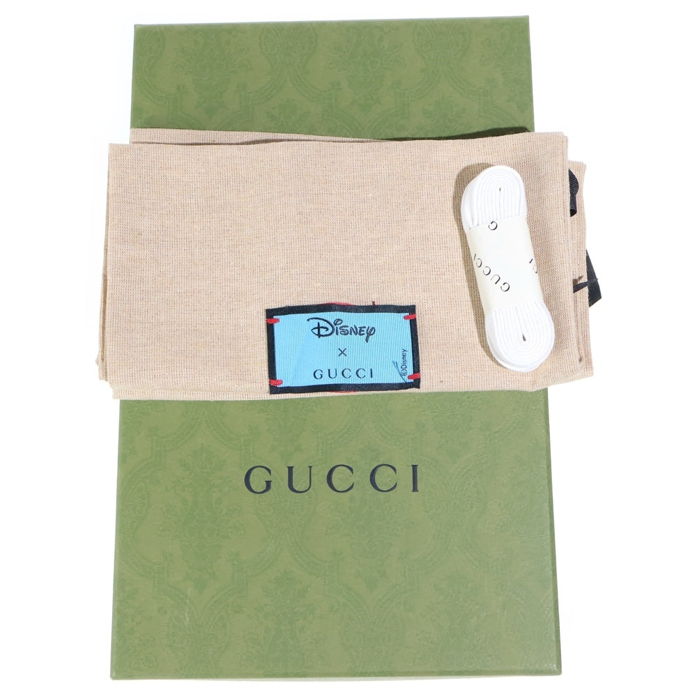 GUCCI(グッチ) ×Disney Ace ディズニー エース ヒューイ デューイ ルーイ プリント レザー ローカットシューズ スニーカー ホワイト/ライトブルー 649400 レディース