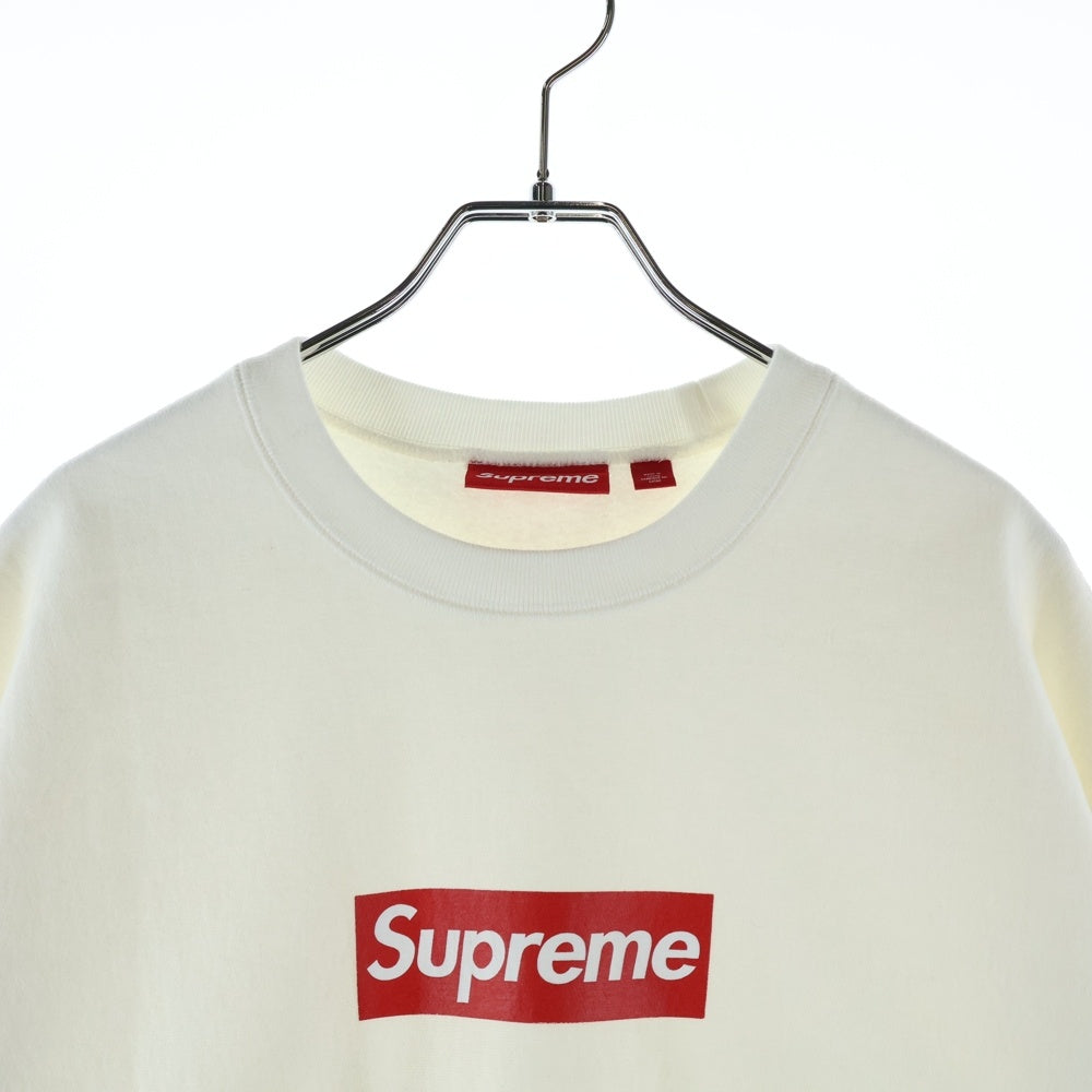 SUPREME(シュプリーム) 25SS Washed Box Logo Crewneck ウォッシュド ボックスロゴプリント クルーネック プルオーバースウェットトレーナー ホワイト