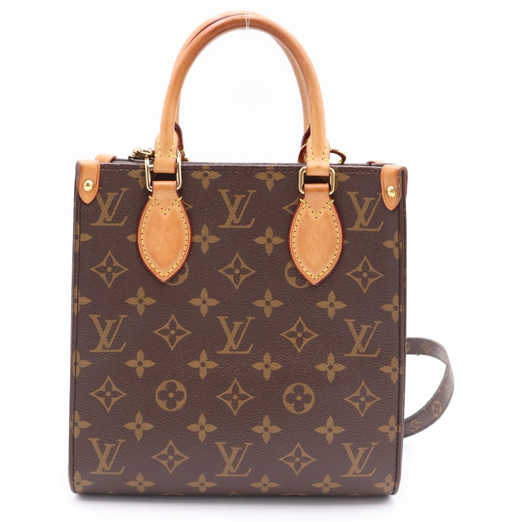 LOUIS VUITTON(ルイヴィトン) モノグラム サックプラBB 2WAYバッグ ハンドバッグ ショルダーバッグ ブラウン レザー×PVC M45847 ゴールド金具 レディース