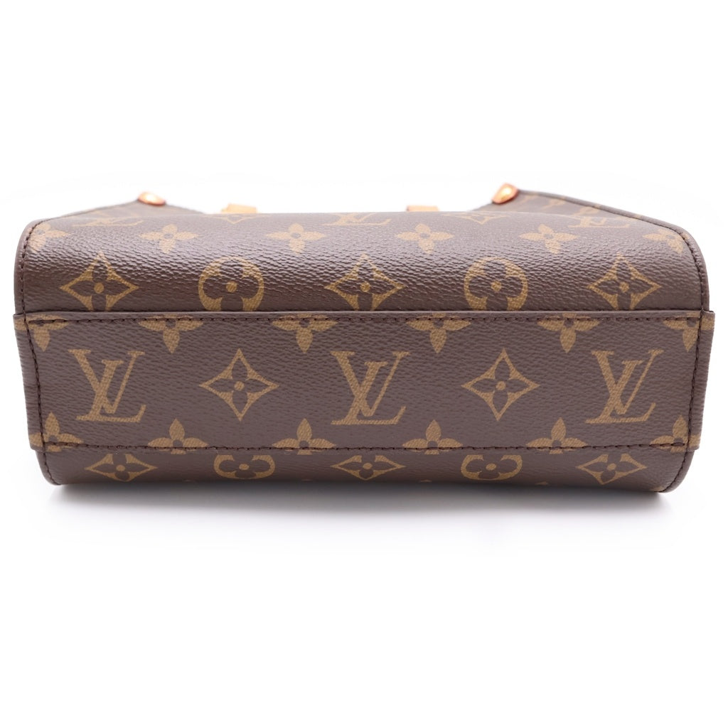 LOUIS VUITTON(ルイヴィトン) モノグラム サックプラBB 2WAYバッグ ハンドバッグ ショルダーバッグ ブラウン レザー×PVC M45847 ゴールド金具 レディース