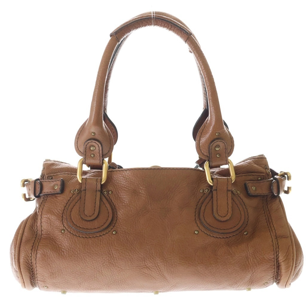 Chloe(クロエ) パディントン ミディアム ハンドバッグ ボストンバッグ ブラウン レザー ゴールド×シルバー金具 レディース