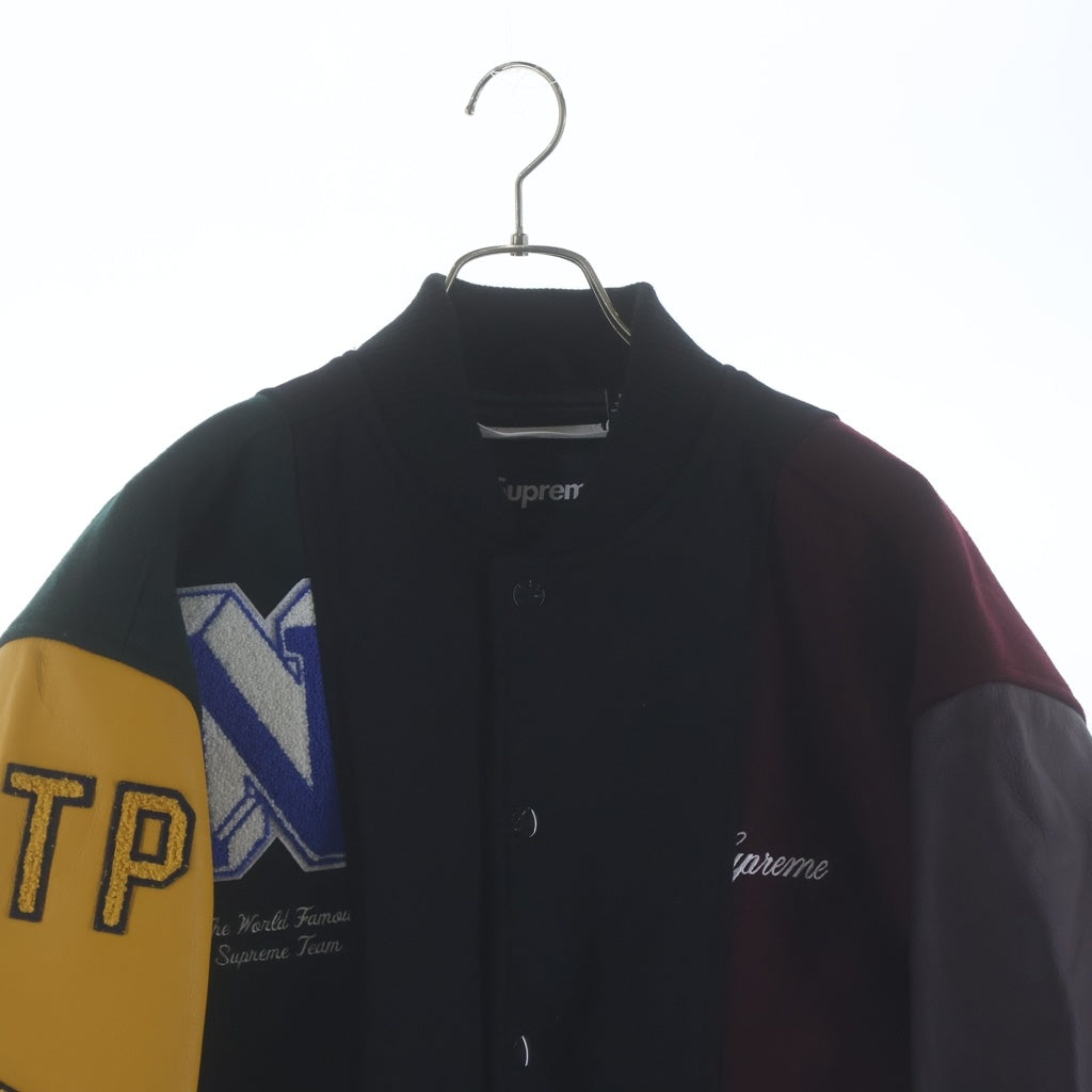 SUPREME(シュプリーム) ×MM6 24SS スプリット バーシティ ジャケット ブラック×マルチカラー #M