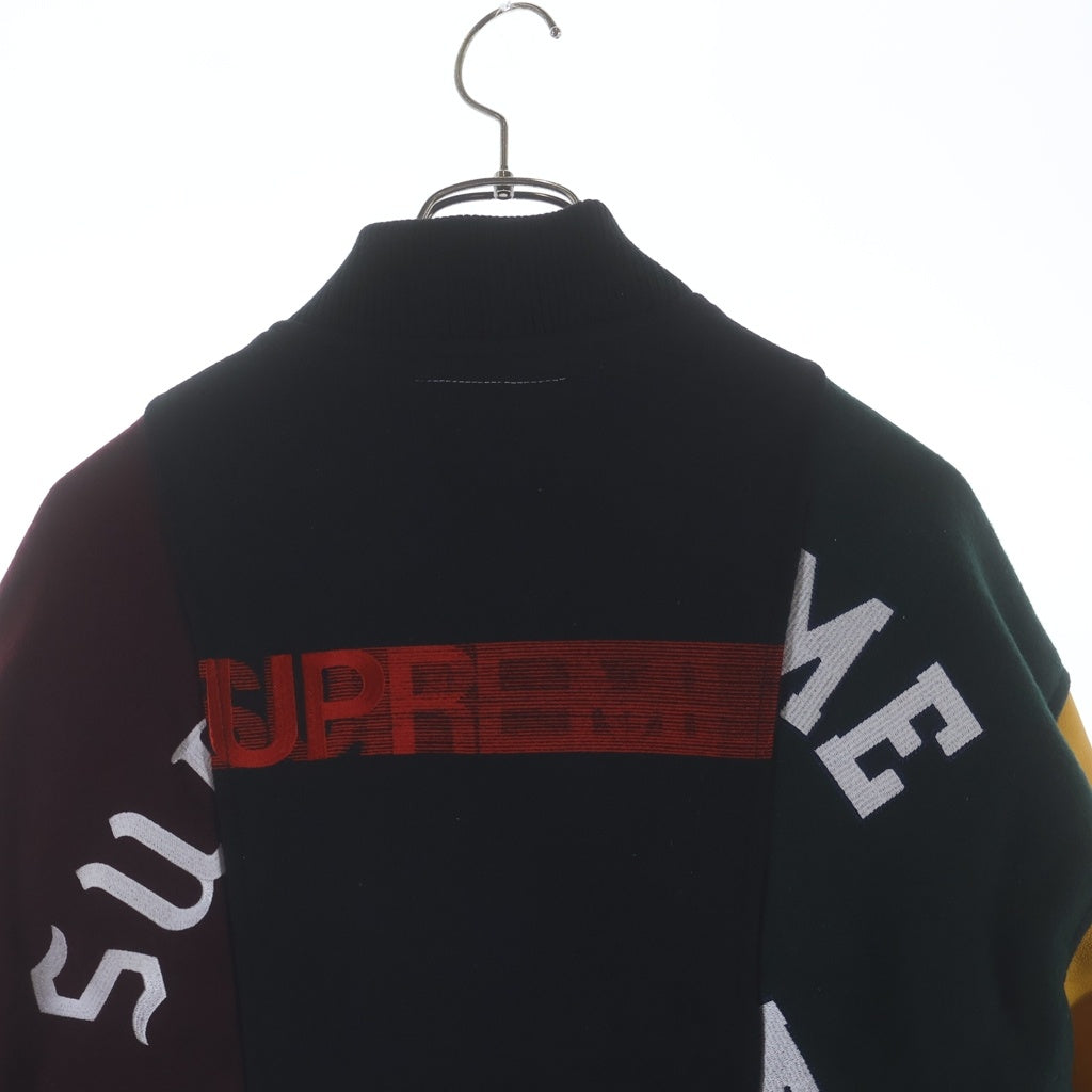 SUPREME(シュプリーム) ×MM6 24SS スプリット バーシティ ジャケット ブラック×マルチカラー #M
