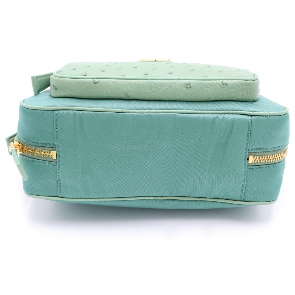 PRADA(プラダ) テスート トップハンドル 2WAY ハンドバッグ ショルダーバッグ 1BB106 グリーン レディース