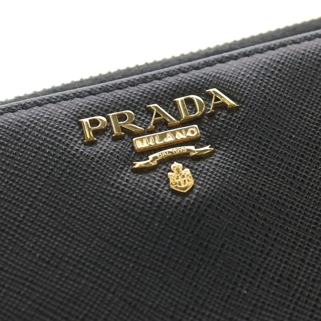 PRADA(プラダ) ラウンドファスナー長財布 サフィアーノレザー ウォレット ブラック 1ML506
