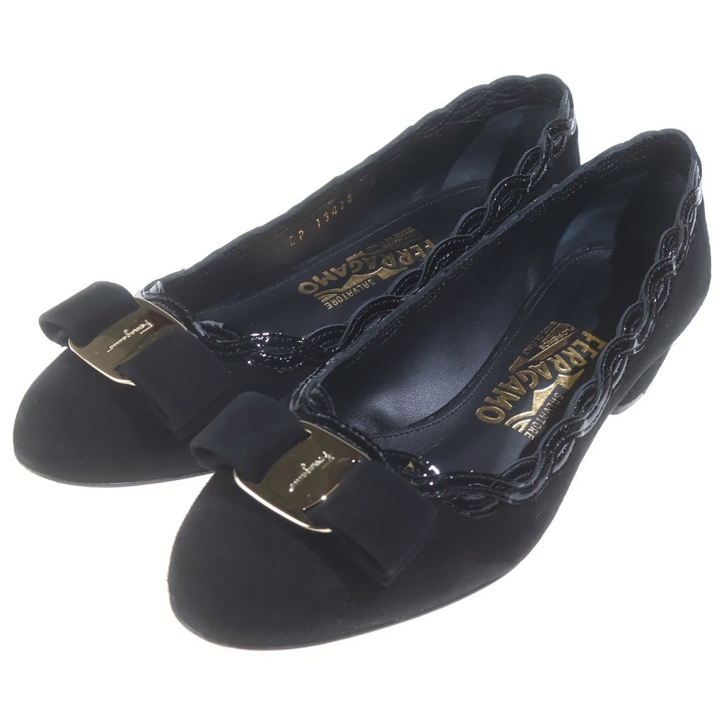 Salvatore Ferragamo(サルヴァトーレ フェラガモ) ヴァラ スエード パンプス ブラック #6 レディース