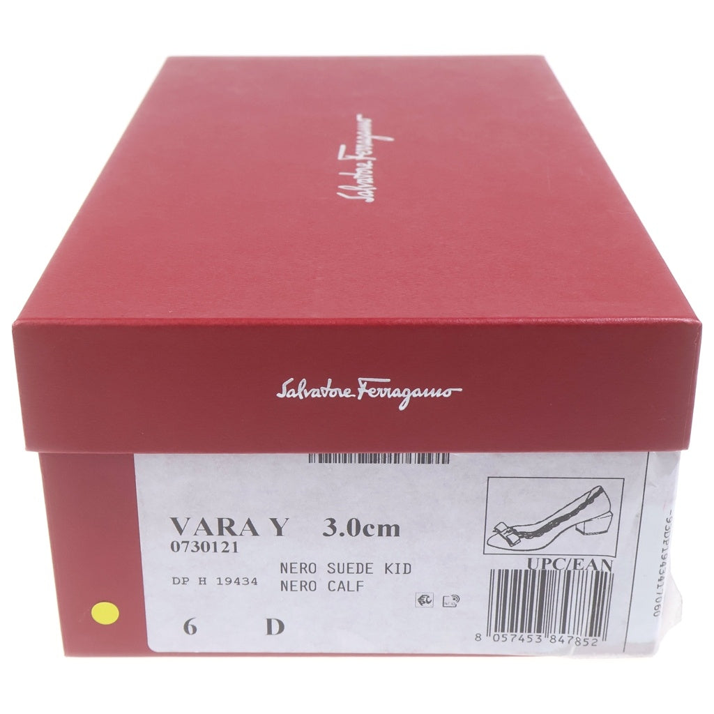 Salvatore Ferragamo(サルヴァトーレ フェラガモ) ヴァラ スエード パンプス ブラック #6 レディース