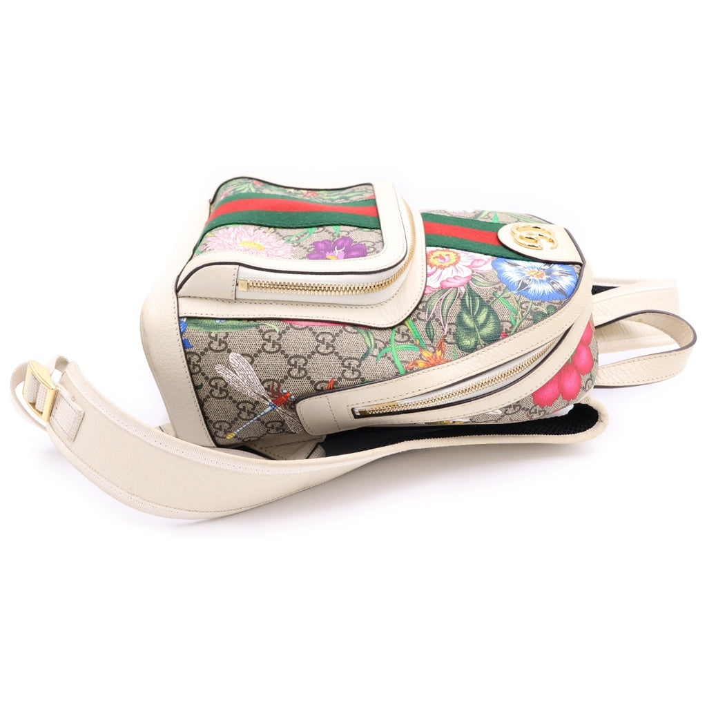 GUCCI(グッチ) GGフローラ シェリーライン PVC レザー バックパック リュックサック 547965 ベージュ/ホワイト/マルチカラー レディース