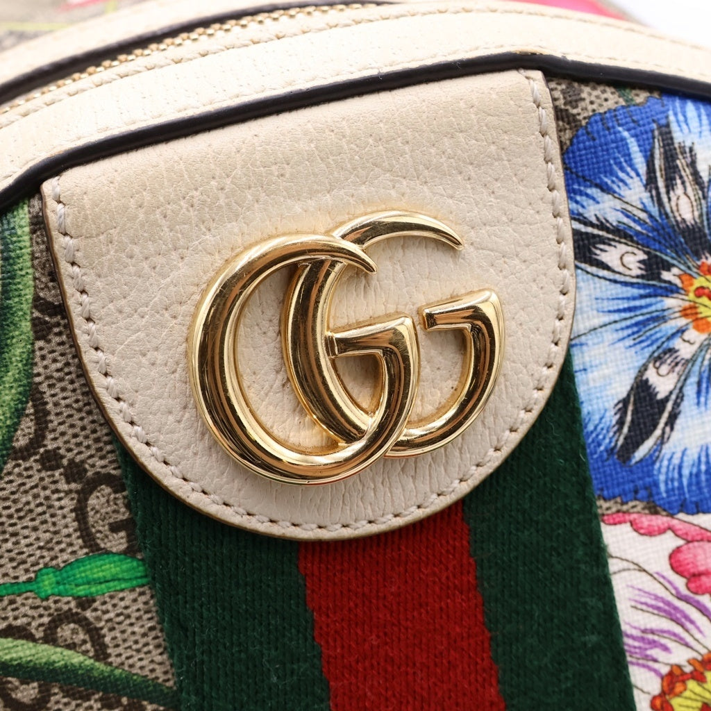 GUCCI(グッチ) GGフローラ シェリーライン PVC レザー バックパック リュックサック 547965 ベージュ/ホワイト/マルチカラー レディース