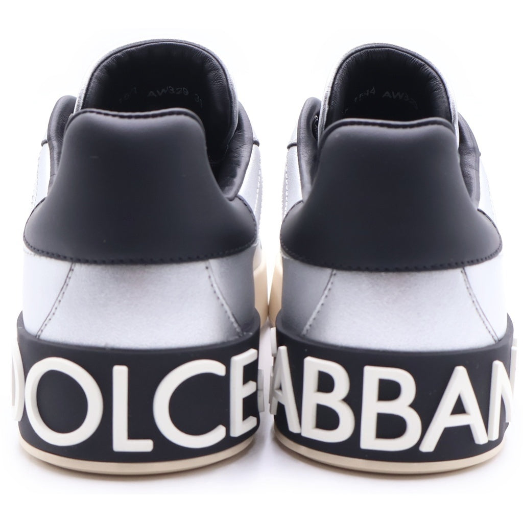DOLCE & GABBANA(ドルチェアンドガッバーナ) Portofino ポルトフィーノ ローカットスニーカー シューズ メタリック シルバー/ブラック CK1544AW329 レディース