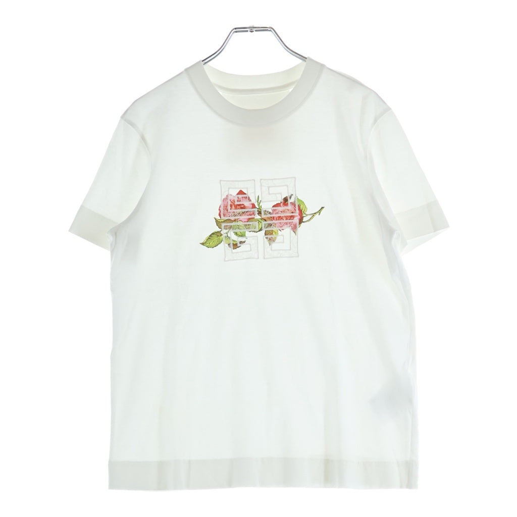 GIVENCHY(ジバンシィ) 4G レース フロントロゴ 半袖Tシャツ カットソー ホワイト BW70AS3YP7 レディース