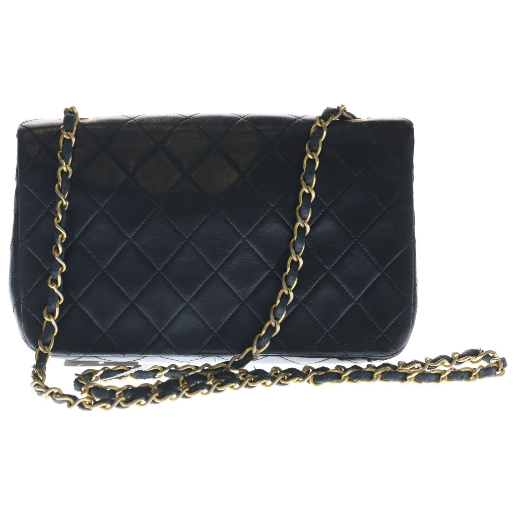 CHANEL(シャネル) マトラッセ23 ラムスキン フルフラップ ターンロック ゴールド金具 シングルチェーン ショルダーバッグ ブラック レディース