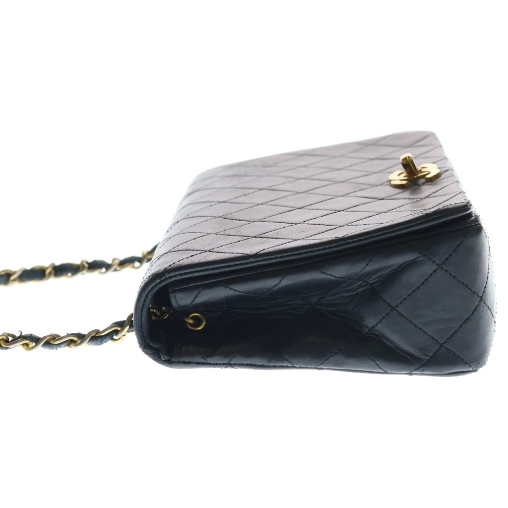 CHANEL(シャネル) マトラッセ23 ラムスキン フルフラップ ターンロック ゴールド金具 シングルチェーン ショルダーバッグ ブラック レディース