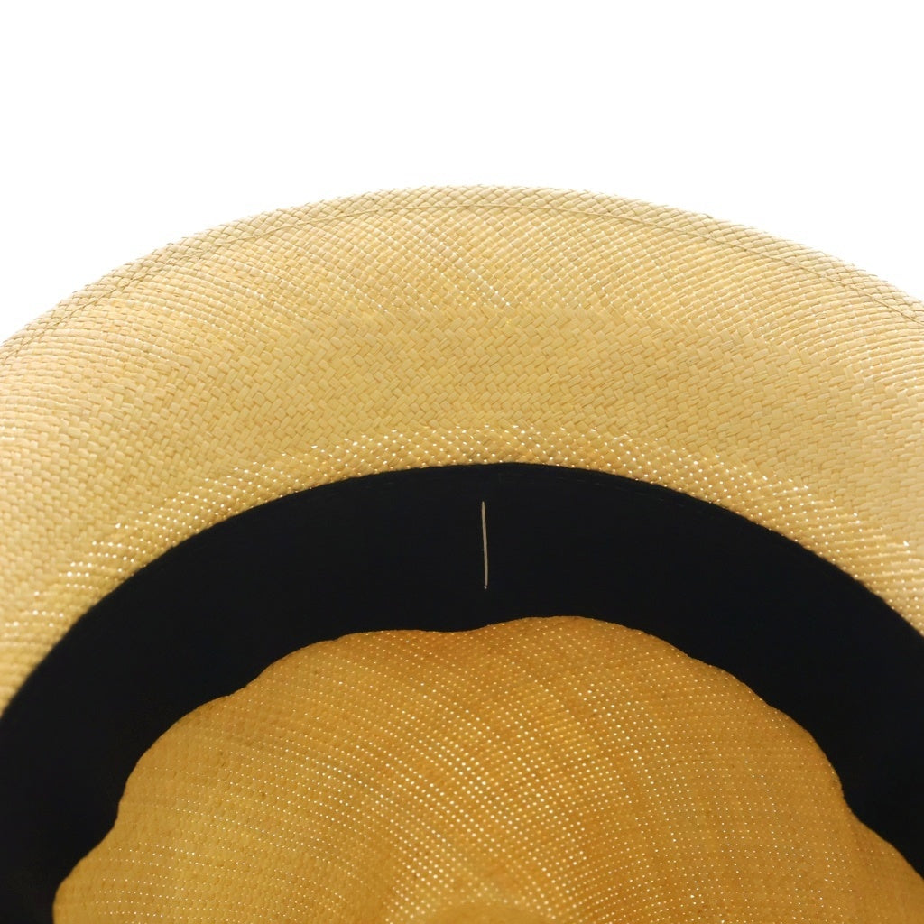 CHANEL(シャネル) Straw Grosgrain Hat ストロー グログラン ハット 麦わら帽子 ココマーク ベージュ レディース
