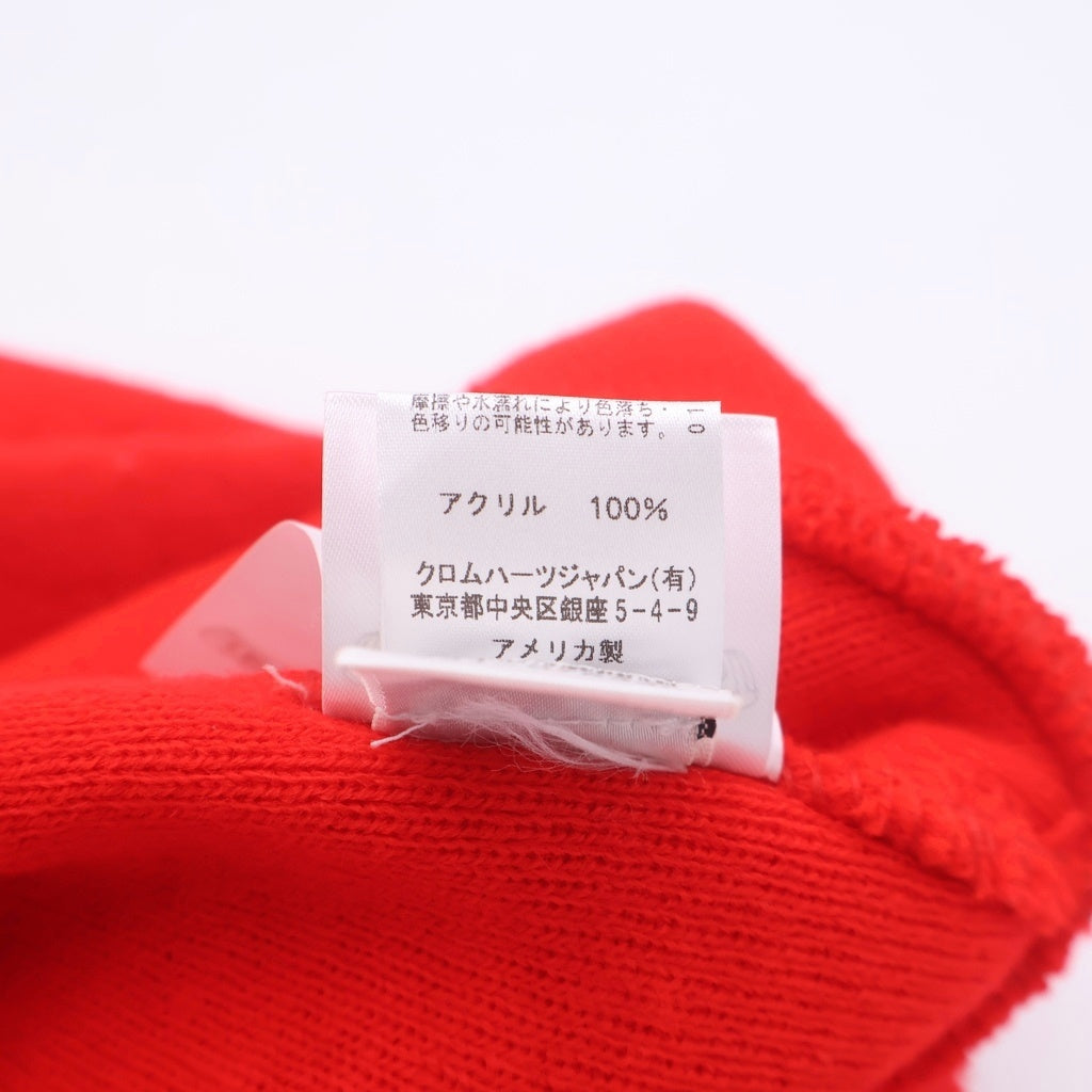 CHROME HEARTS(クロムハーツ) WATCH CAP ワッチキャップ ロゴ刺繍ビーニー ニットキャップ 帽子 レッド