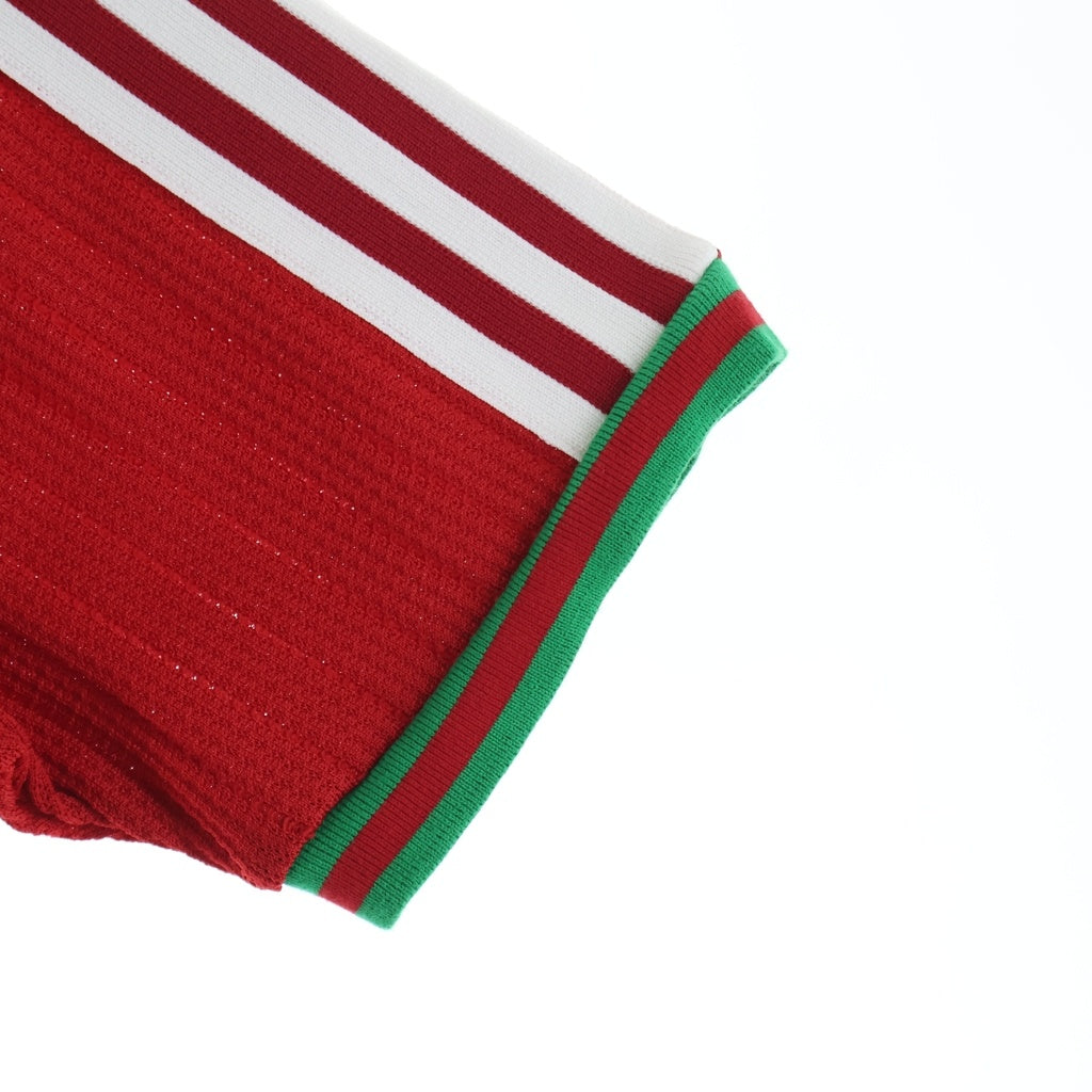 GUCCI(グッチ) ×adidas RED STRIPED TEE アディダス レッドストライプ クルーネック 半袖Tシャツ カットソー レッド 700486 XJEJT