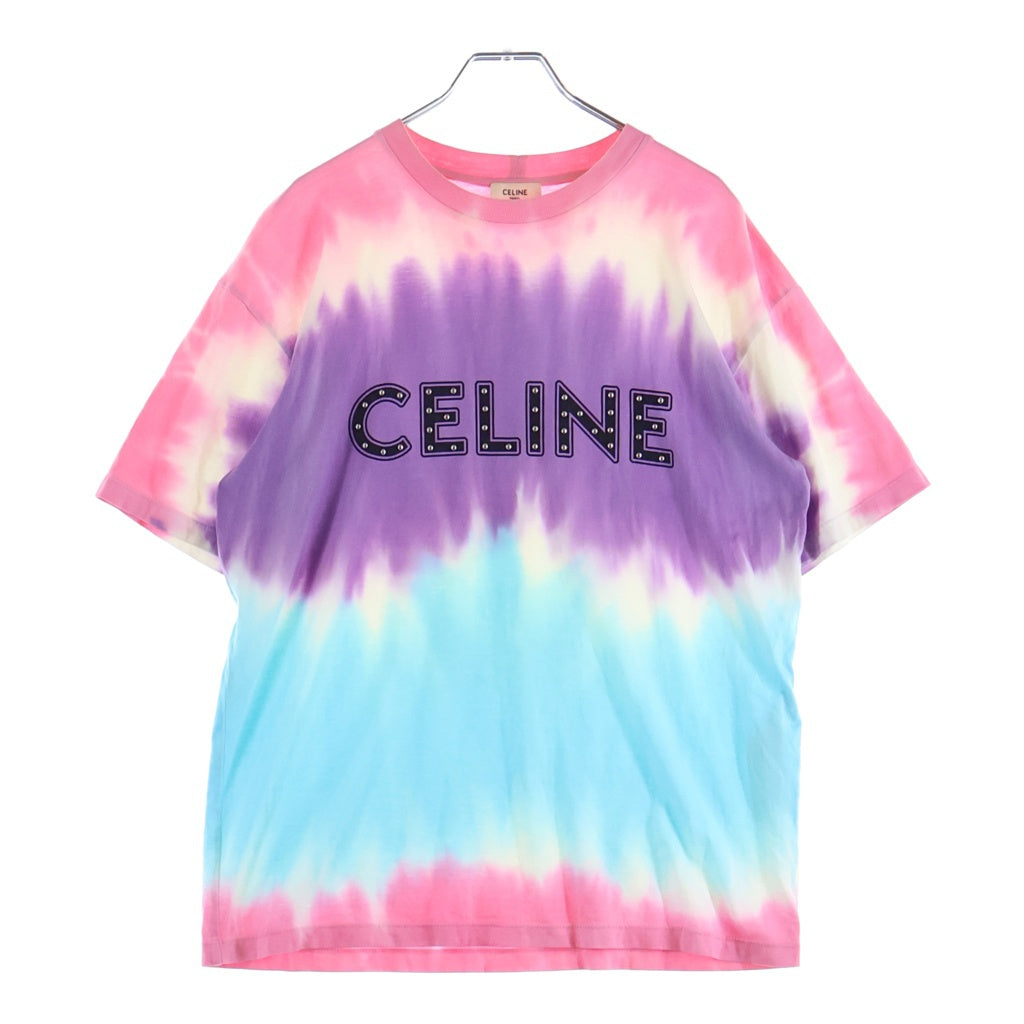 CELINE(セリーヌ) スタッズロゴプリント スタッズ ロゴ プリント クルーネック 半袖Tシャツ カットソー マルチカラー 2X687956M
