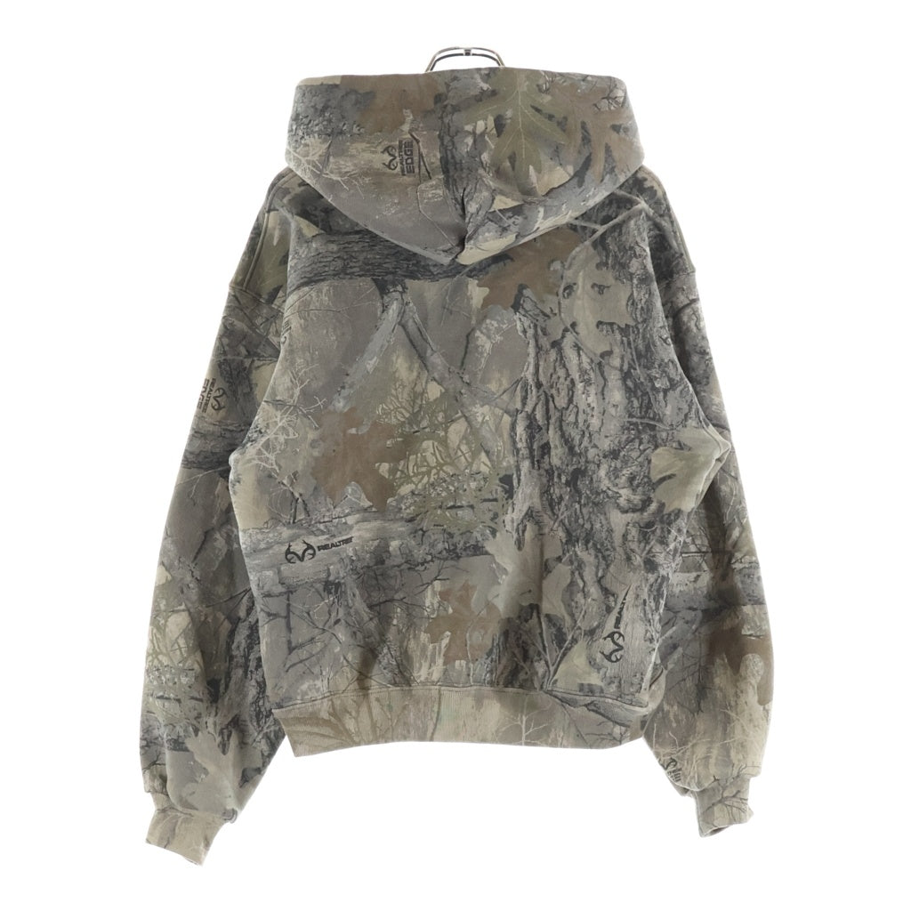 NO BRAND(ノーブランド) ZIP UP HOODIE Realtree ジップアップフーディー パーカー リアルツリー 総柄 コットン グリーン系