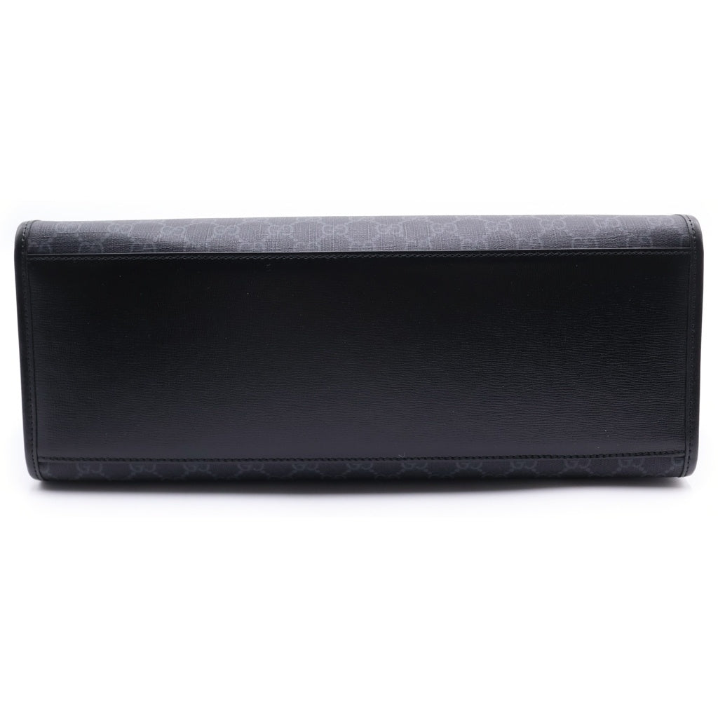 GUCCI(グッチ) インターロッキングG GGスプリーム PVC レザー 2WAYトートバッグ ハンドバッグ ショルダーバッグ ブラック 674148 レディース