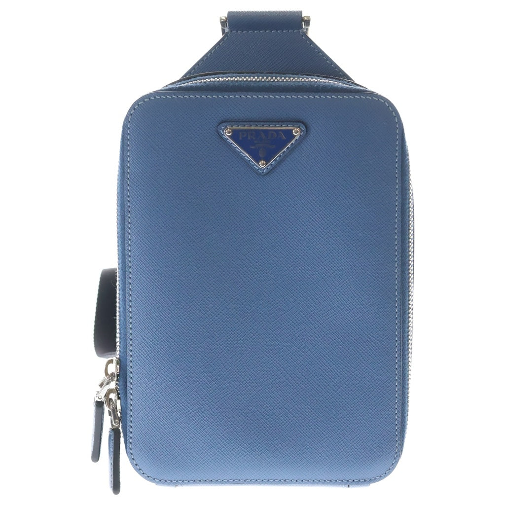 PRADA(プラダ) ボディショルダーバッグ ウエストバッグ ショルダーバッグ ライトブルー サフィアーノ 2VZ106 シルバー金具