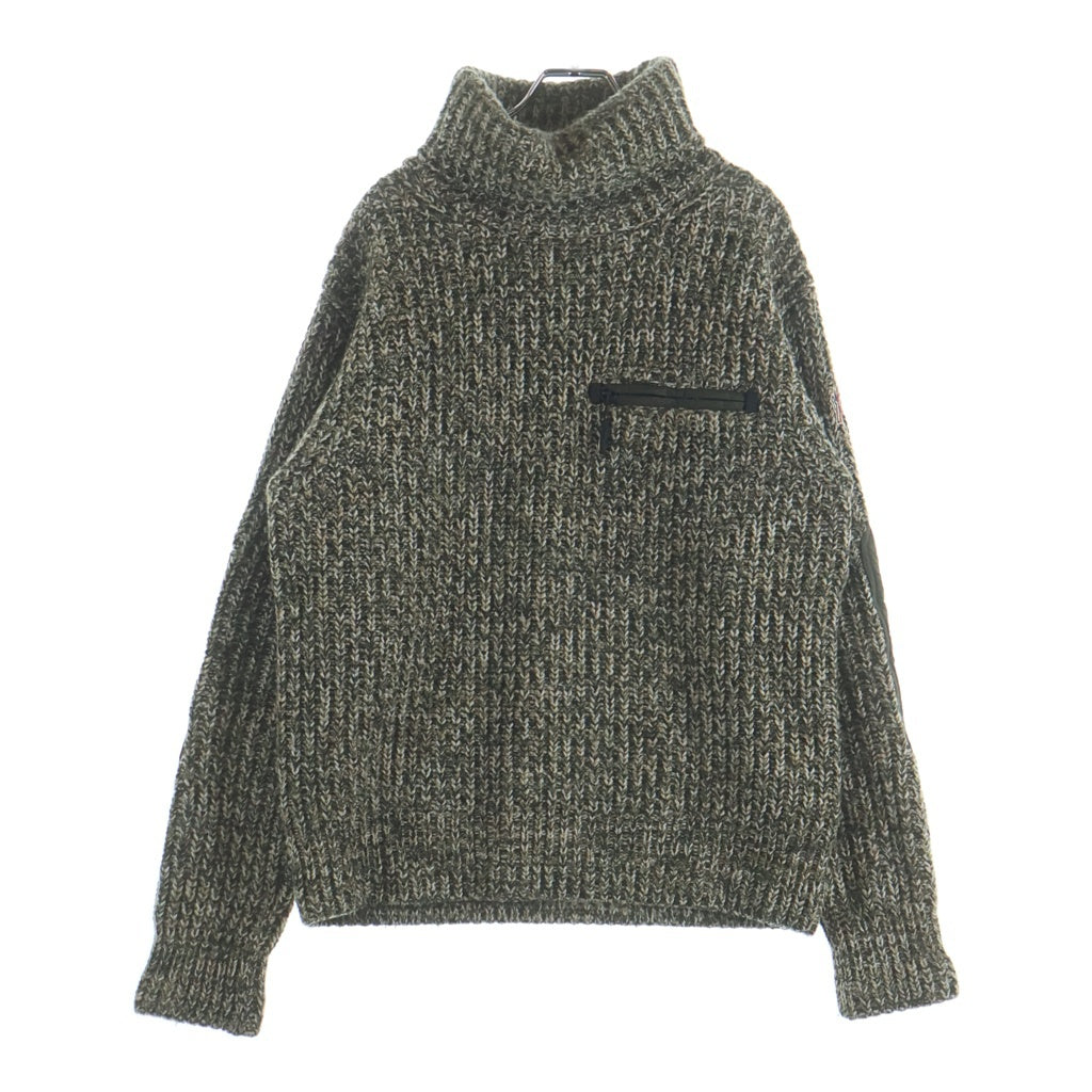 MONCLER(モンクレール) グルノーブル エルボーパッチ タールネックニット グリーン #M K20979F00001 M1241