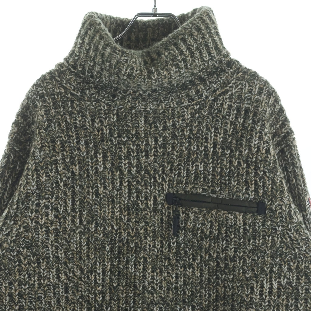 MONCLER(モンクレール) グルノーブル エルボーパッチ タールネックニット グリーン #M K20979F00001 M1241