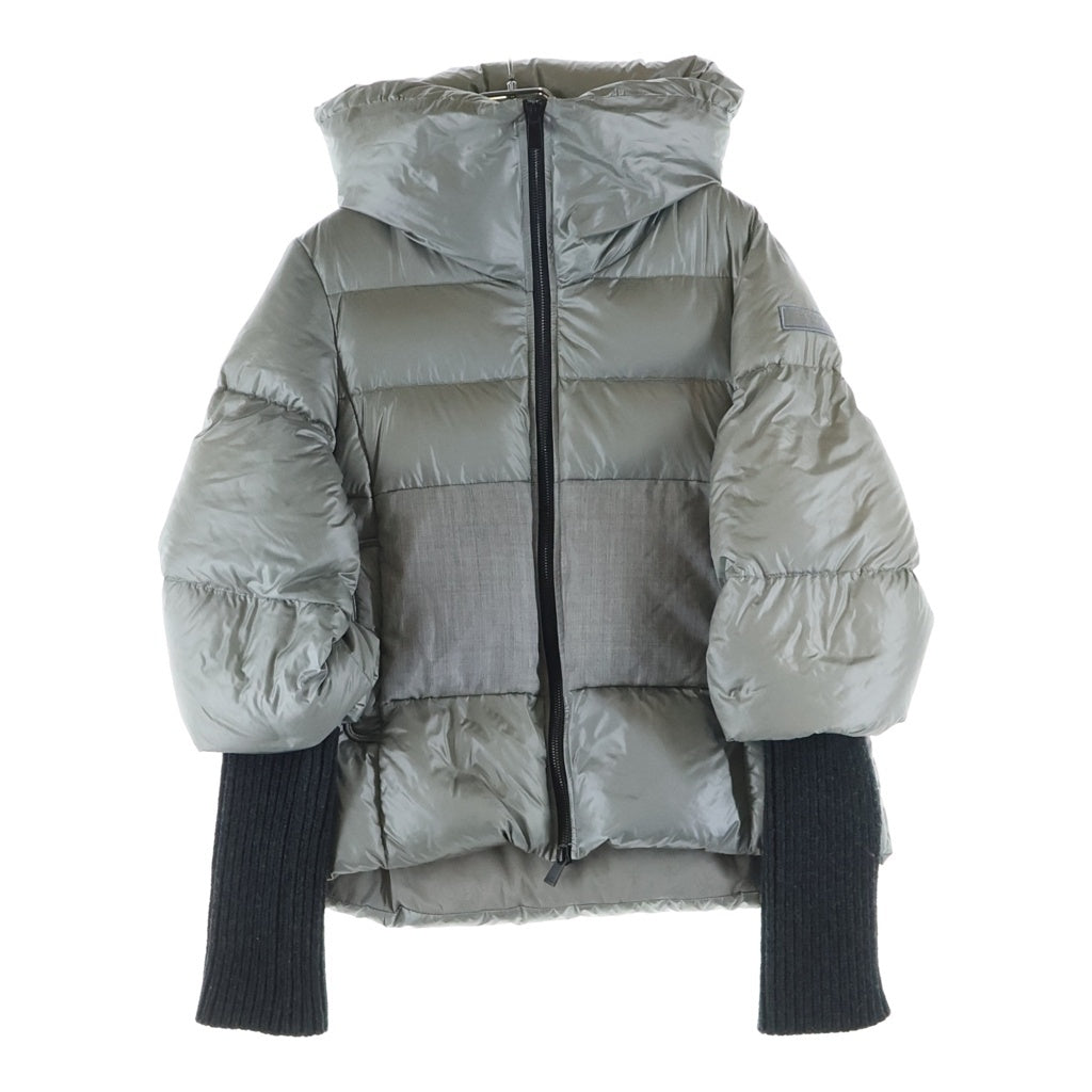 TATRAS(タトラス) 15AW リブニット切替 ダウンジャケット ナイロン ジップアップ グレー LTA15A4413 レディース