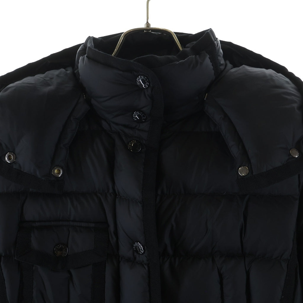 MONCLER(モンクレール) 22AW HERMINE エルミン ワッペンロゴ フーデッド ジップアップ ダウン ロング ジャケット レディース