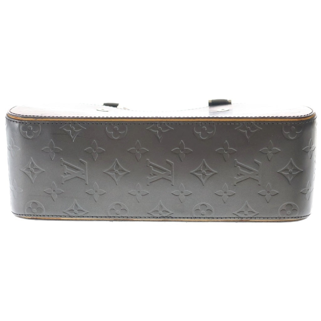 LOUIS VUITTON(ルイヴィトン) モノグラムマット シェルトン ハンドバッグ メタリックグレー レザー M55172 シルバー金具 レディース