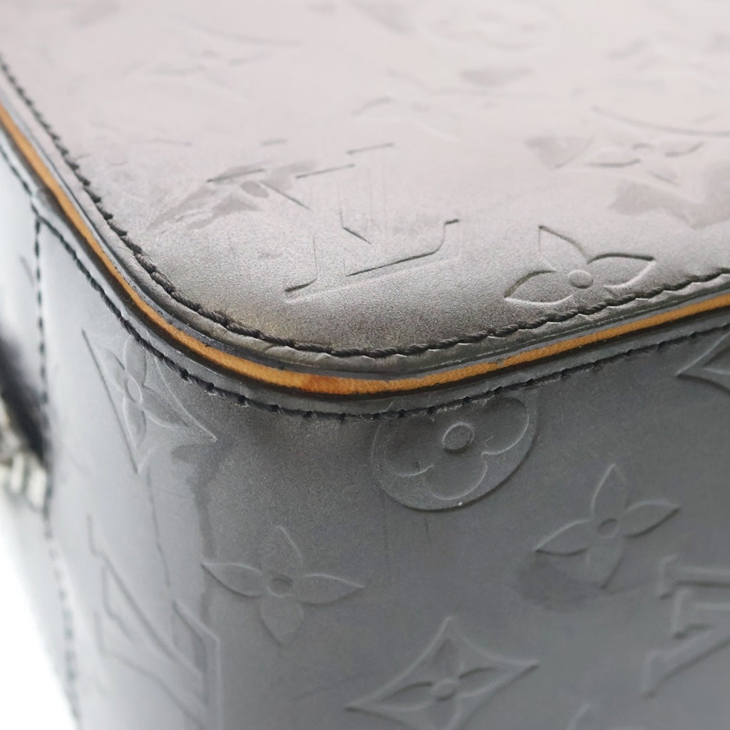 LOUIS VUITTON(ルイヴィトン) モノグラムマット シェルトン ハンドバッグ メタリックグレー レザー M55172 シルバー金具 レディース