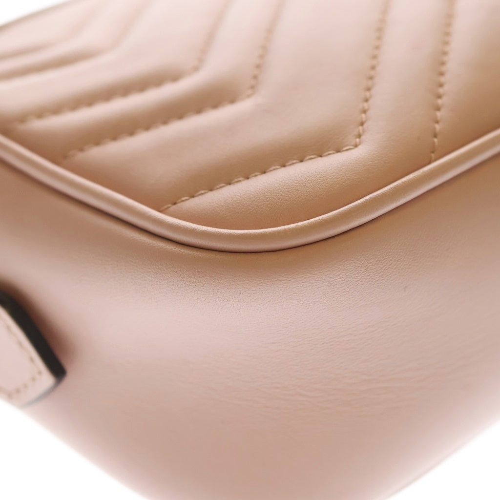 GUCCI(グッチ) GGマーモント ミニカメラバッグ ショルダーバッグ ピンク レザー 448065 ゴールド金具 レディース